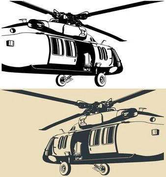 Helicopter close-up illustrations Illustrazione stock