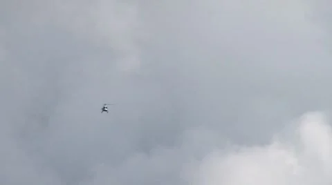 Helicopter in Clouds Stock Footage 7745465