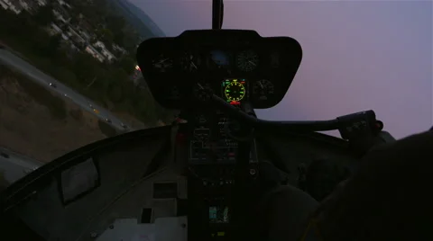 Helicopter Cockpit in flight perspective Stock Footage 57377765