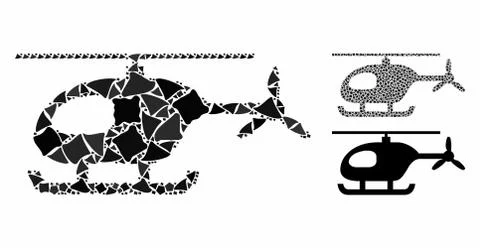 Helicopter Composition Icon of Bumpy Elements Stock Illustration