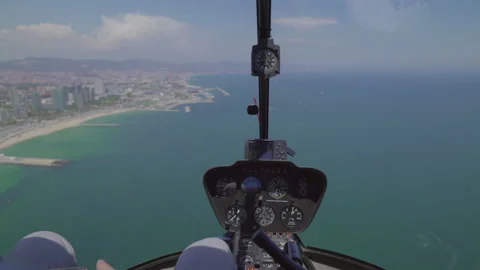 Helicopter Control Panel is not afraid of highs and flies above Barcelona HD Vidéo 130900917