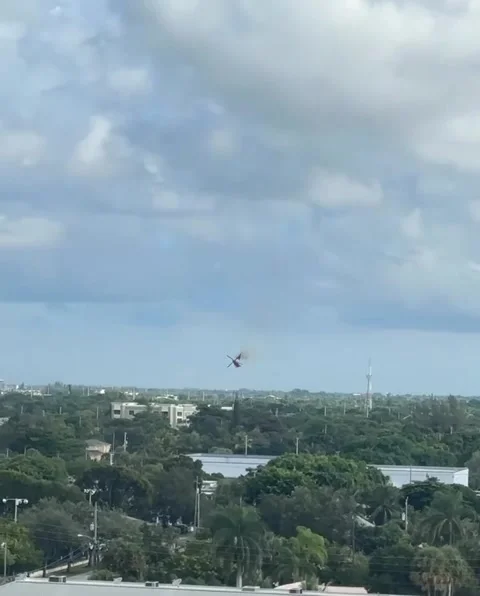 Helicopter Crash in Pompano Beach, Florida, Pompano Beach, Florida, USA - 28 Aug Stock Footage 249687572