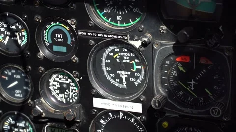 Helicopter Dashboard, Close up Stock Footage 167266342
