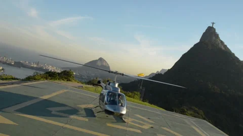 Helicopter Departing Stock Footage 34425550