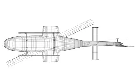 Helicopter detailed wireframe. Vector isolated on a white background. Adult Stock Illustration