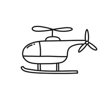 Helicopter doodle icon, vector illustration Stock Illustration
