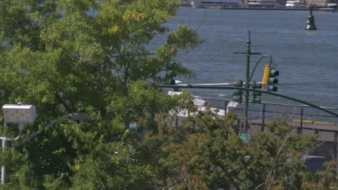 Helicopter Drive Forward Before Taking Off From Hudson Yards Heliport Stock Footage 246651315