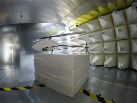 Helicopter drone Electromagnetic Compatbility EMC test in GTEM cell Stock Photos