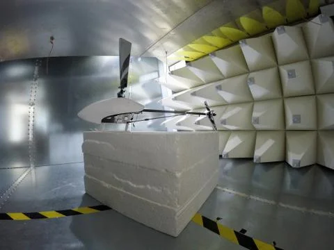 Helicopter drone Electromagnetic Compatbility EMC test in GTEM cell Stock Photos
