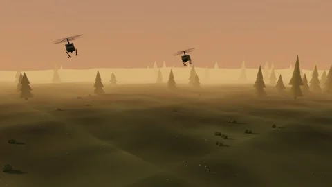 Helicopter drones pair over forest Vídeo Stock 342255624