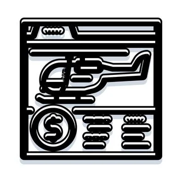 Helicopter dropping money in a web browser interface Stock Illustration