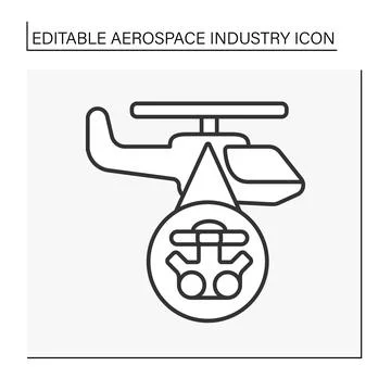 Helicopter engine line icon Stock Illustration