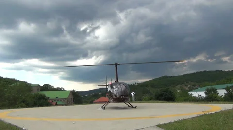 Helicopter engine starts Stock Footage 68904737