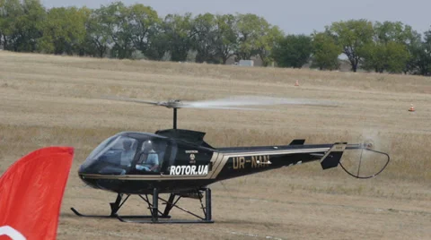 Helicopter Enstrom 480B taking off Stock Footage 38571911