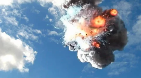 Helicopter Explode and crash down Stock-Footage 36216328