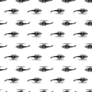 Helicopter fighter pattern seamless vector Stock Illustration