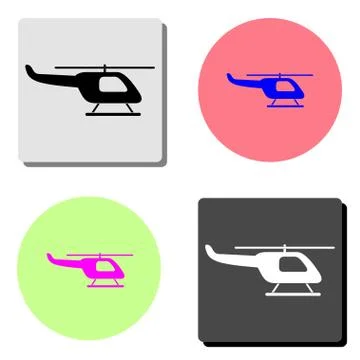 Helicopter. flat vector icon Stock Illustration