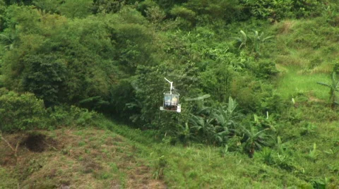 Helicopter flies over camera 4 Stock Footage 520139