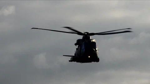 A Helicopter Flies Overhead Stock Footage 41457060