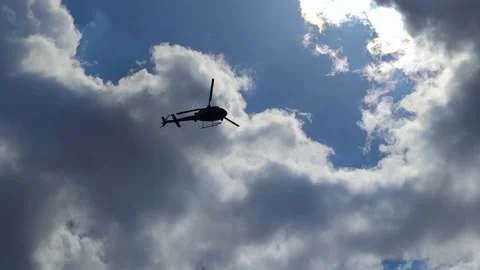 Helicopter Flies In The Sky Stock Footage 200442308
