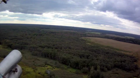 Helicopter flight. Aerial view of forest Stock Footage 67975699