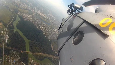 Helicopter in flight Video stock 97743138