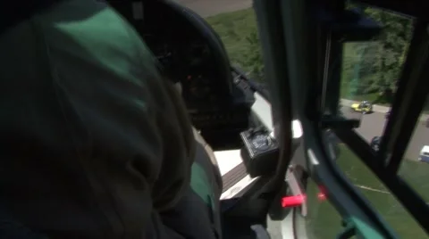 Helicopter In Flight - Interior Pan 库存影片 1057168