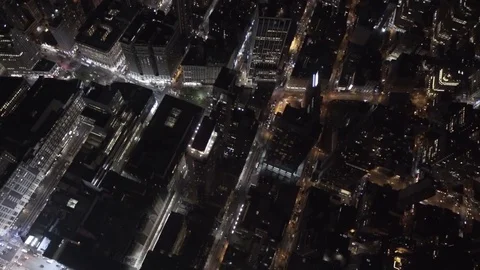Helicopter flight looking at New York streets Stock Footage 78903576