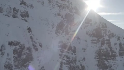 Helicopter flight over the Alps Video stock 220752457