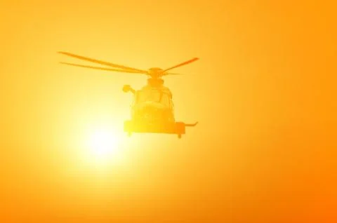 Helicopter in flight Foto stock