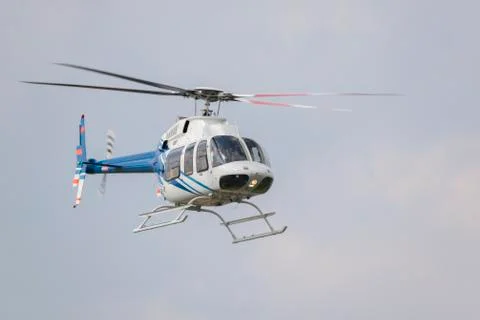 Helicopter in flight. Stock Photos