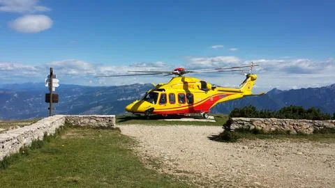 Helicopter in flight Stock Photos