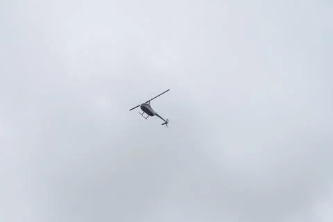 Helicopter in flight. Stock Photos
