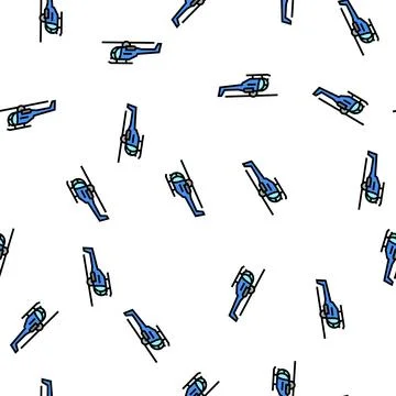 Helicopter flight school vector seamless pattern Stock Illustration