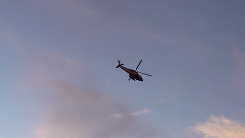Helicopter flight in the sky Stock Footage 87811946