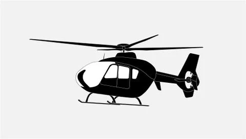 Helicopter in Flight. Vector Illustration Illustrazione stock