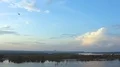 The helicopter flights over the beautiful city river 4k or 4k+ Resolution