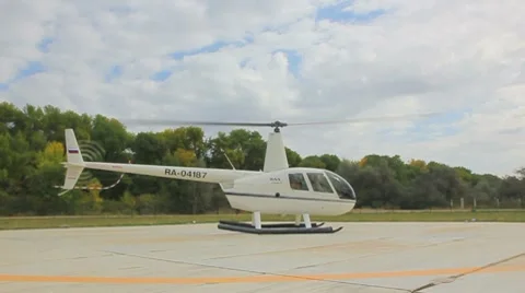 Helicopter fly in the blue sky Stock Footage 8724153