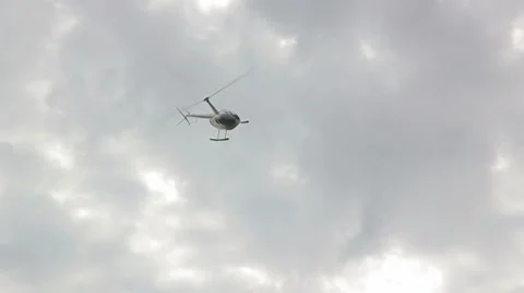 Helicopter fly in the blue sky Stock Footage 8727053