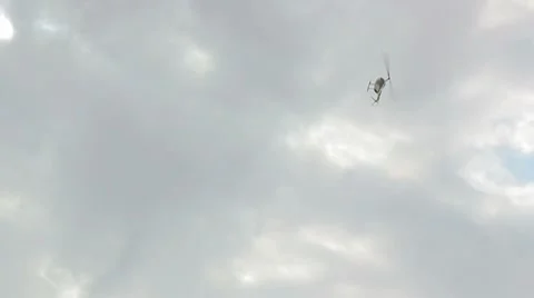 Helicopter fly in the blue sky Stock Footage 8731253