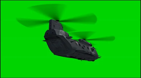 Helicopter in fly - isolated green screen footage 動画素材 33654423