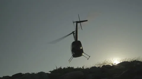 Helicopter fly over land 動画素材 25722864