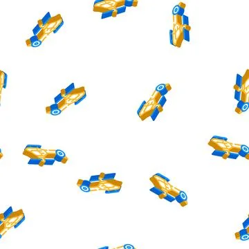 Helicopter fly transport isometric icon seamless pattern 스톡 일러스트
