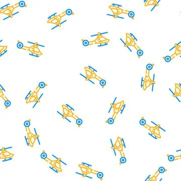 Helicopter fly transport vector seamless pattern イラスト素材