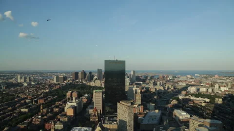 Helicopter flying above Boston Vídeo Stock 65795656