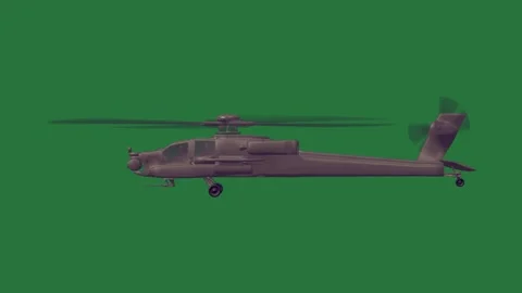 A helicopter flying in the air on green screen and illustration frame motion Stock Footage 337340790