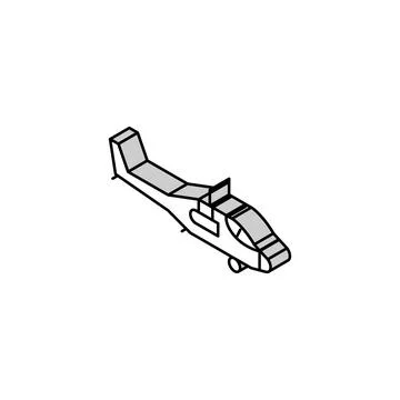 Helicopter flying army machine isometric icon vector illustration Stock Illustration