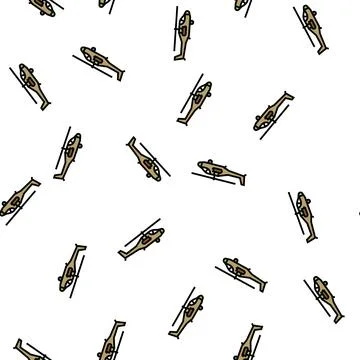 Helicopter flying army machine vector seamless pattern Stock Illustration