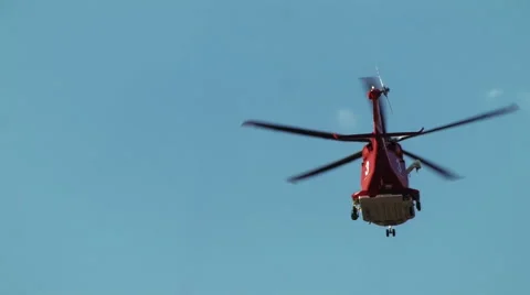 Helicopter flying away Stock Footage 54642211
