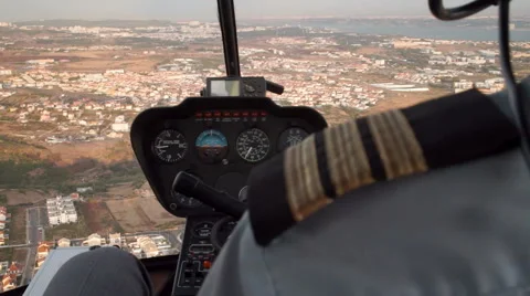 Helicopter flying cockpit Stock Footage 62469013